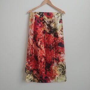 Cocoon House 100% silk handmade scarf red black yellow abstract pattern